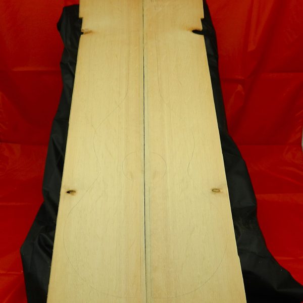 AA Medium Grade Bear Claw Weissenborn Guitar Sitka Spruce bookmatched planks with natural markings.