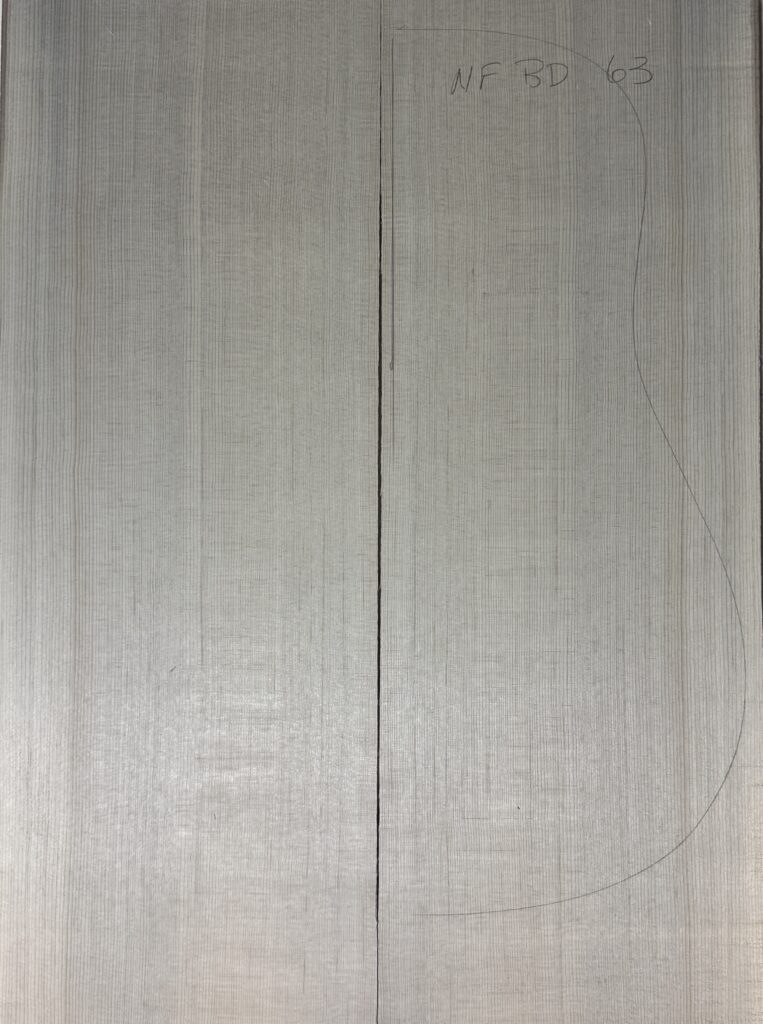 Reclaimed Sitka spruce soundboards: Denim Blue guitar top set 63